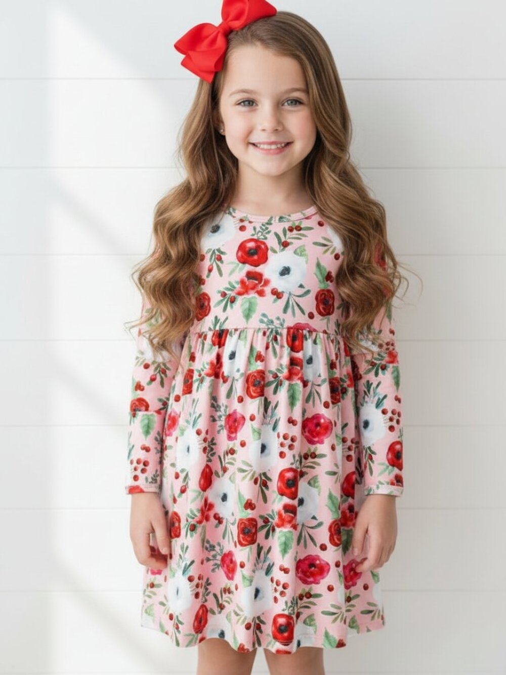 Poppy Print Twirl Dress, girl's